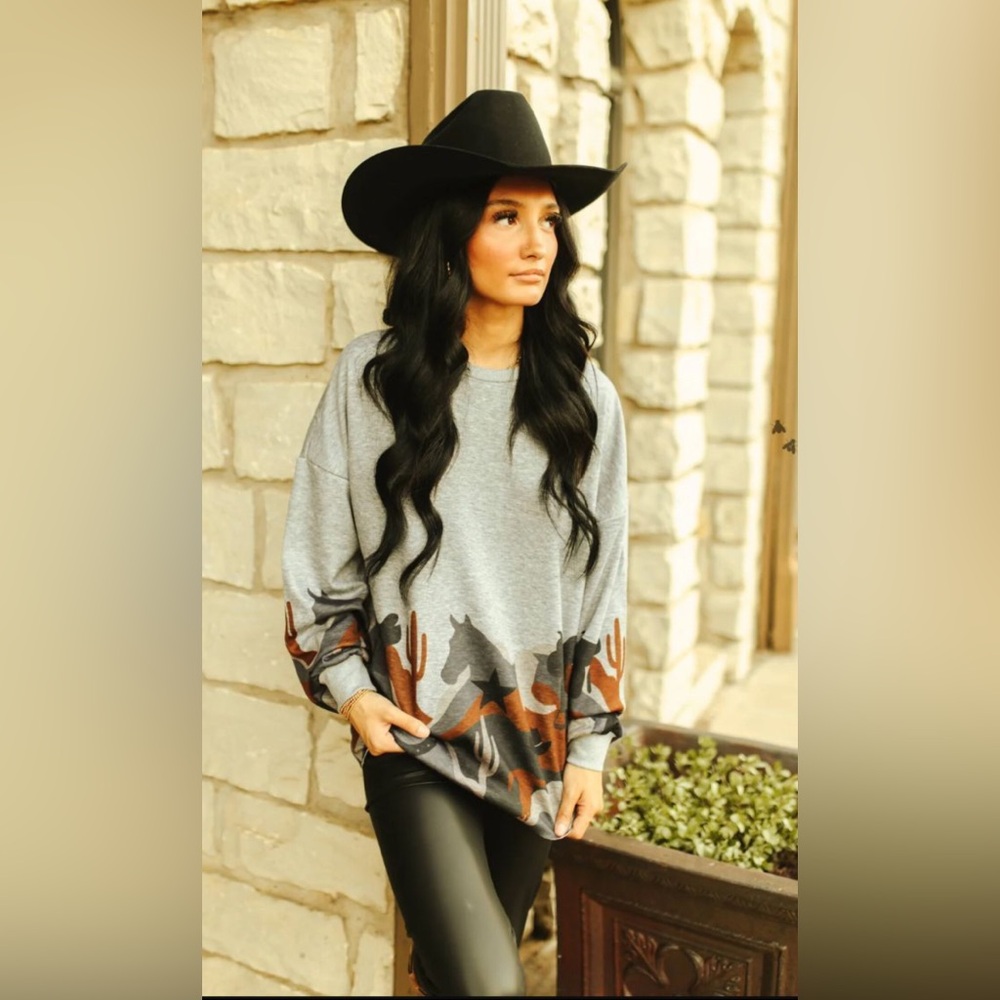 Wild West Gray Women's Sweatshirt